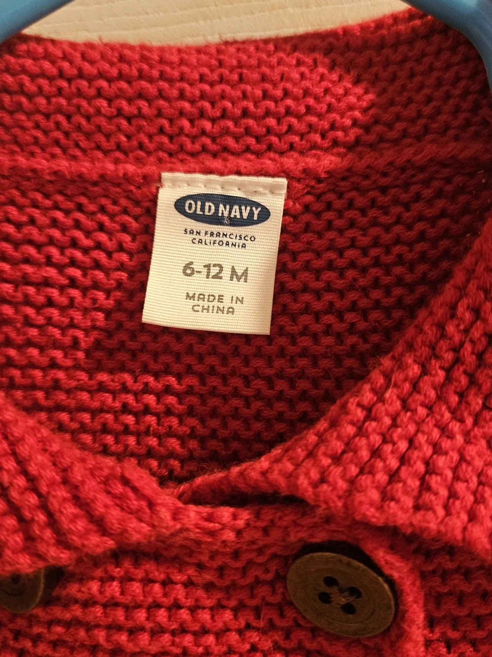 Old Navy baby Red Knit Cardigan 6-12M